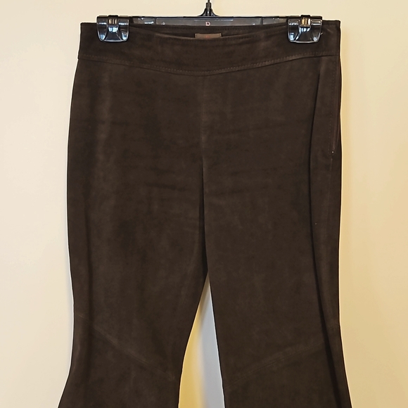 DANIER - SUEDE leather pants - Dark Chocolate Size 2 - Picture 3 of 14